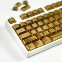 Frost Golden Metal Feature 87+10 Keys PBT Doubleshot Side Legends Keycaps Set Cherry Profile for Cherry MX Keyboard